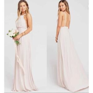 Show‎ Me Your Mumu Amanda Backless Beige Halter Neck Maxi Dress X-Small